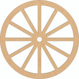 Wooden Wagon Wheel 8'' Cutout, Unfinished Wood Western Craft Shape, Spoked Wheel MDF Blank NEXTCraft