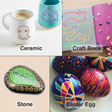 JR.WHITE Metallic Paint Markers, 10 Colors, Acid-Free, Smooth Writing, Ideal for Arts & Crafts, Scrapbooking, DIY Projects, Glass, Wood, Card Making JR.WHITE