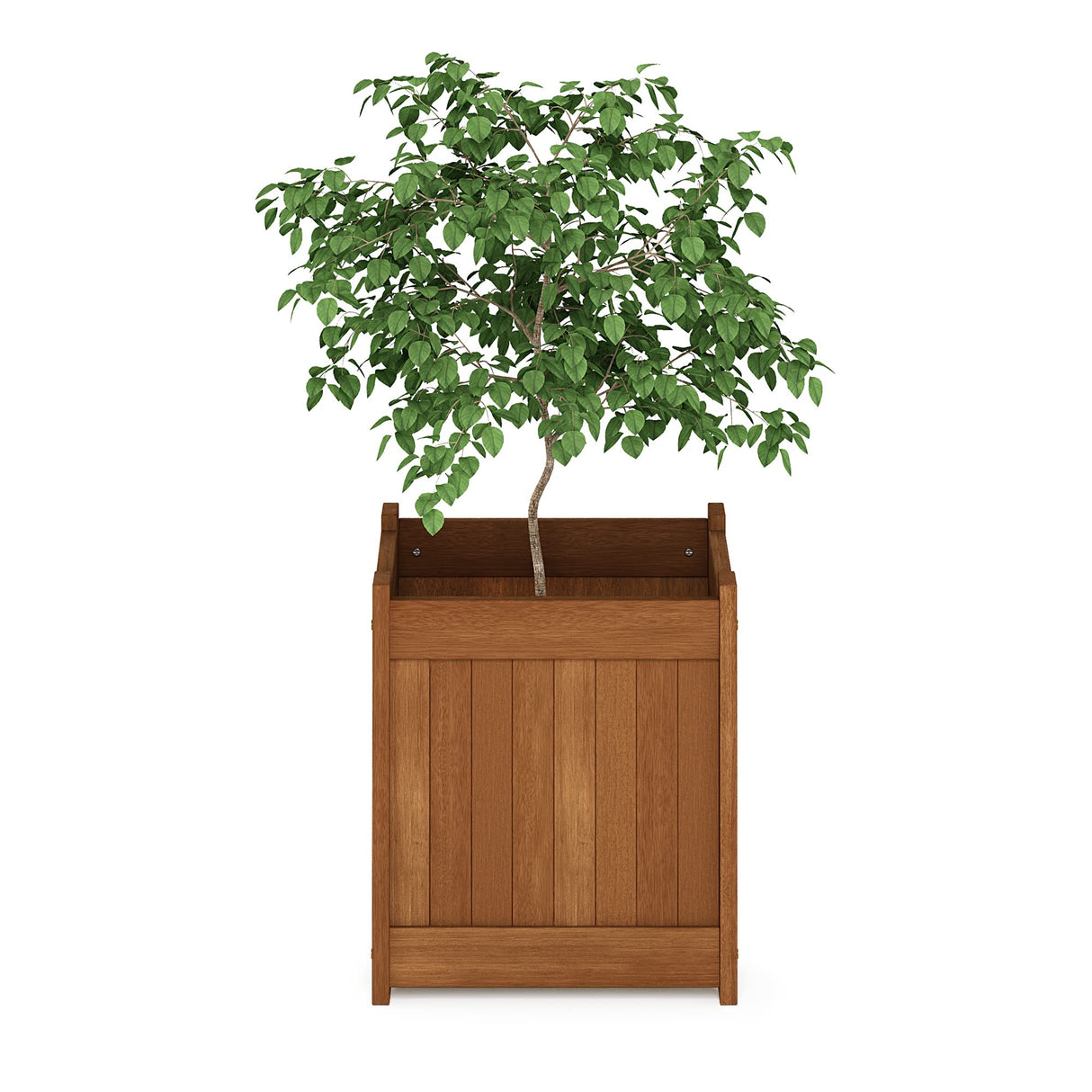 Furinno FG16450 Tioman Hardwood Flower Box, One-Pack, Natural Furinno