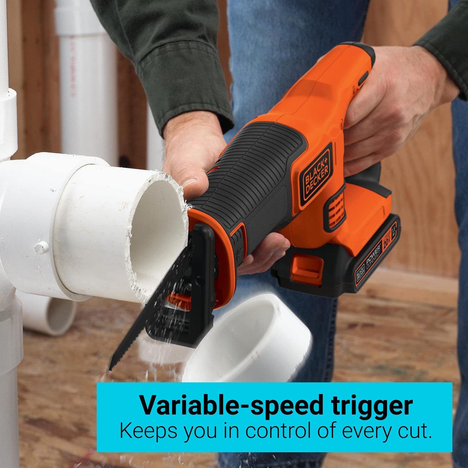 BLACK+DECKER 20V MAX* POWERCONNECT 7/8 in. Cordless Reciprocating Saw (BDCR20B) BLACK+DECKER