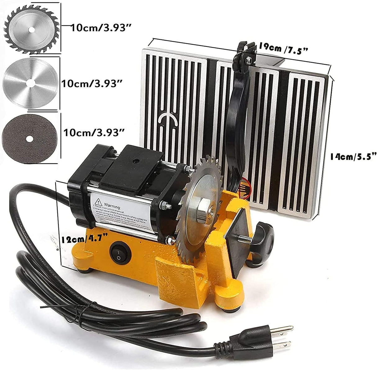 Multifunctional Mini Precision Table Saw Home DIY Woodworking Cutting Machine US (Yellow) DNYSYSJ