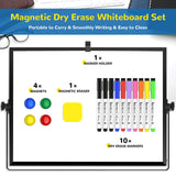 Small Monthly Calendar Dry Erase Whiteboard for Wall, 16in x 12in Magnetic Dry Erase Board, Hanging Double-Sided White Board, Portable Board for ABERLLS