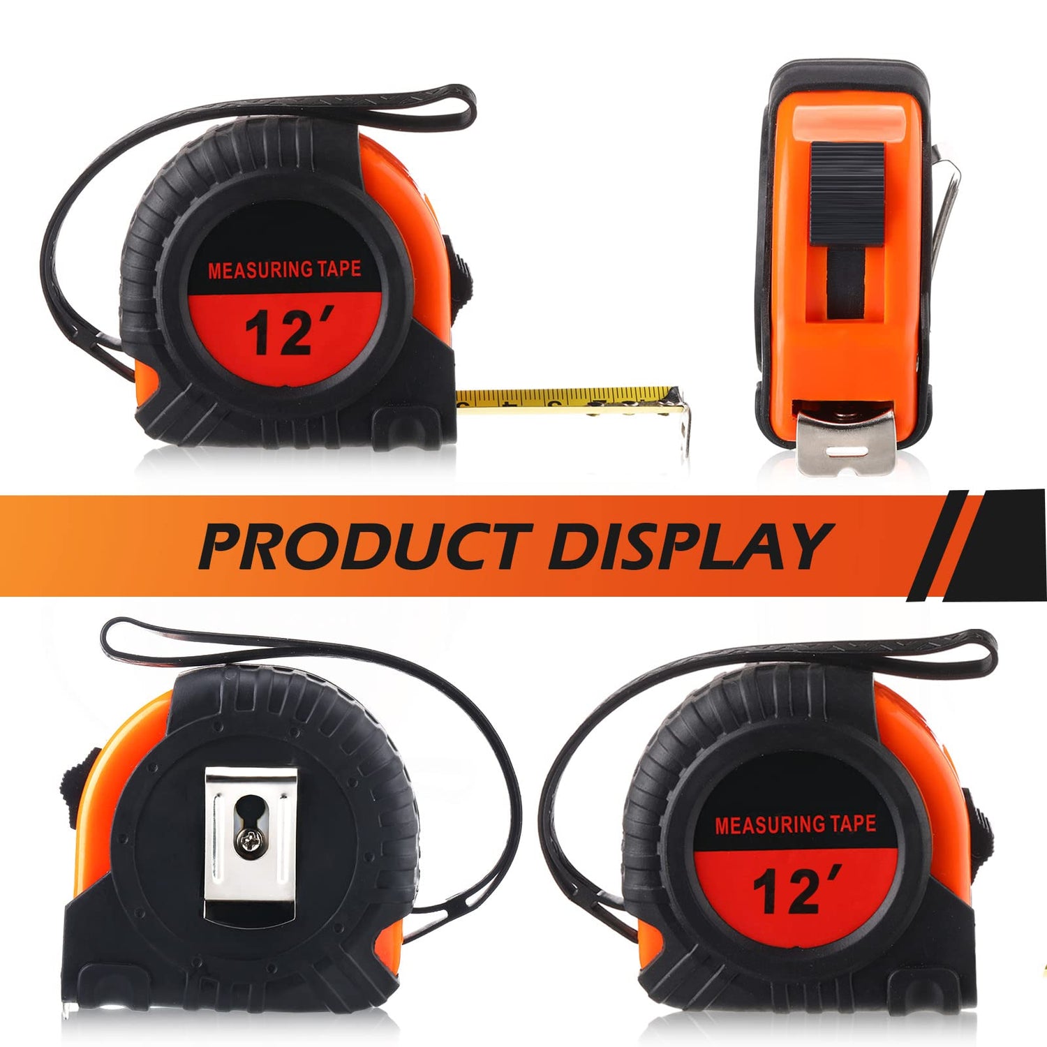 20 Pieces Tape Measure 12 Feet Measuring Tape Easy Read Measurement Tape Retractable Tape Measurer with Fractions 1/8 Measurement Yunsailing