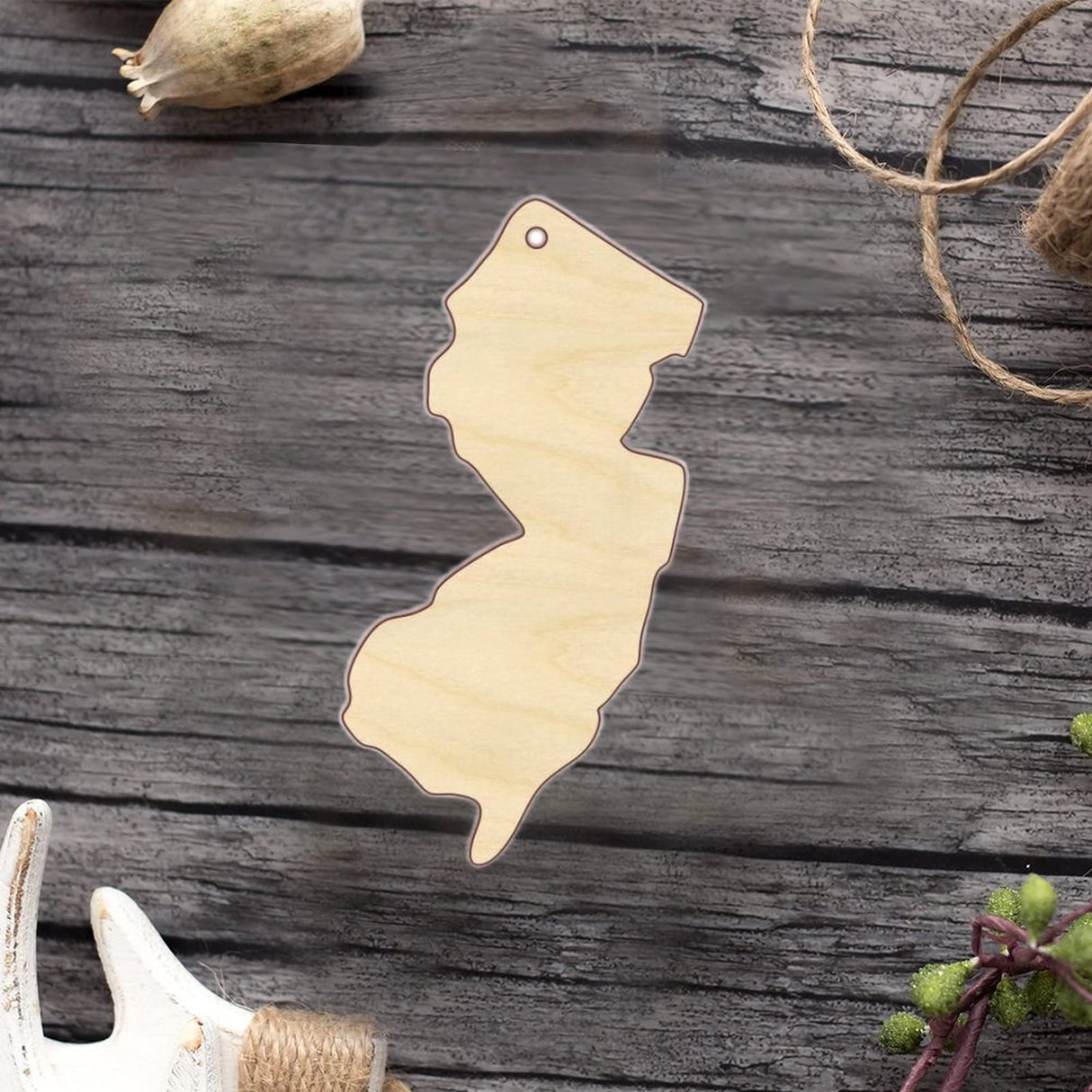 State of New Jersey Wood Craft,Unfinished Wooden Cutout Art,DIY Wood Sign, Inspirational Farmhouse Wall Plaque,Rustic Home Decor for Bedroom Kitchen Arupkeer