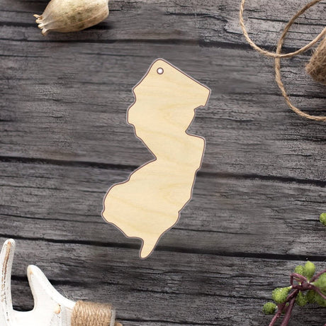 State of New Jersey Wood Craft,Unfinished Wooden Cutout Art,DIY Wood Sign, Inspirational Farmhouse Wall Plaque,Rustic Home Decor for Bedroom Kitchen Arupkeer