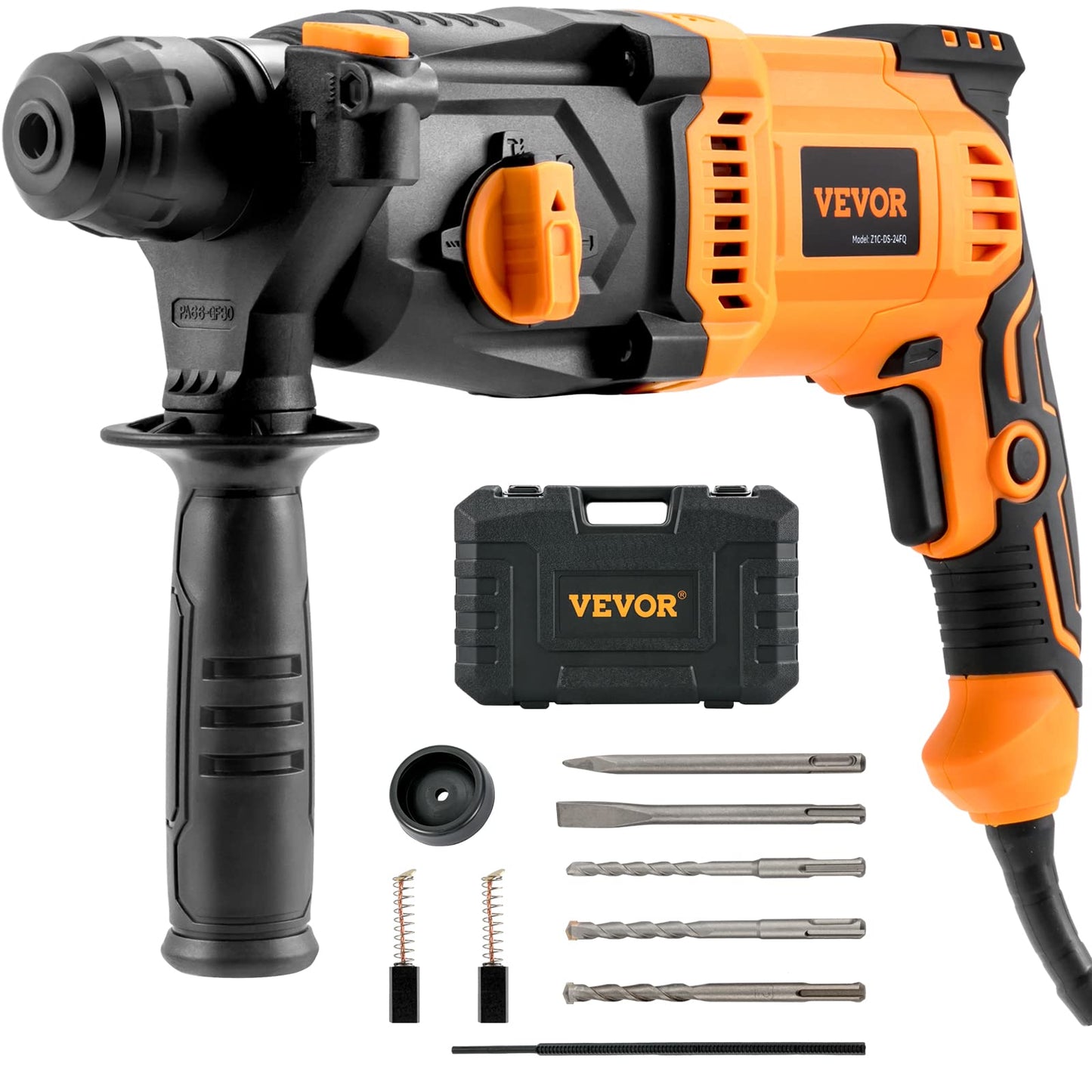 VEVOR 1 Inch SDS-Plus Rotary Hammer Drill, 8 Amp Corded Drills, Heavy Duty Chipping Hammers w/Safety Clutch, Electric Demolition Hammers, Taladro - WoodArtSupply