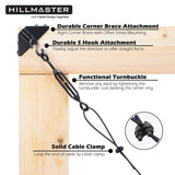 HILLMASTER Durable Anti Sag Gate Kit for Wooden Fence, Anti-Sag Gate Support Cable Kit in Zinc, Anti-Sagging Fence Gate Kit Steel Gate Hardware, Wood HILLMASTER