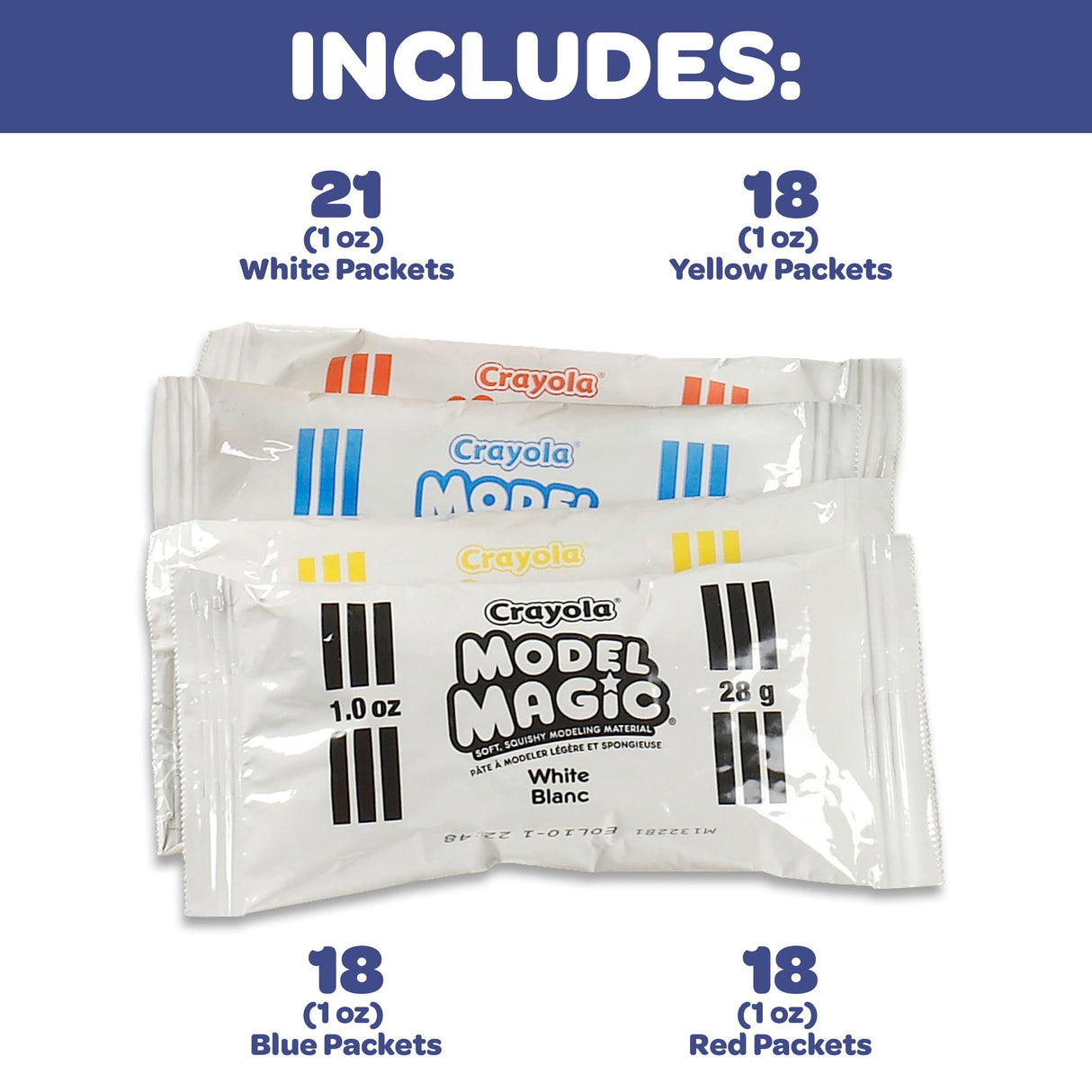 Crayola Model Magic (75ct), Kids Modeling Clay Alternative, 1oz Packs, School Supplies, Air Dry Clay, Modeling Material, Ages 3+ Crayola