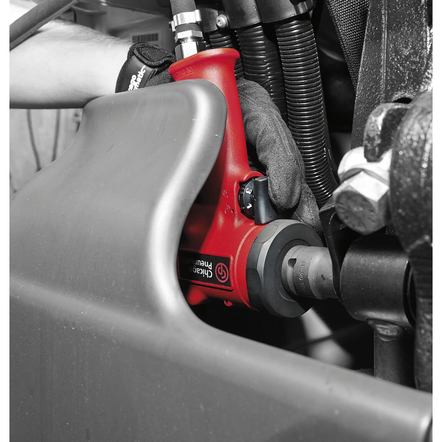 Chicago Pneumatic CP7732 1/2 Inch Air Impact Wrench, Steel Front Cover, Aluminum Body, Jumbo Hammer, One-Hand Operation, Max Torque Output 450 ft-lbs Chicago Pneumatic