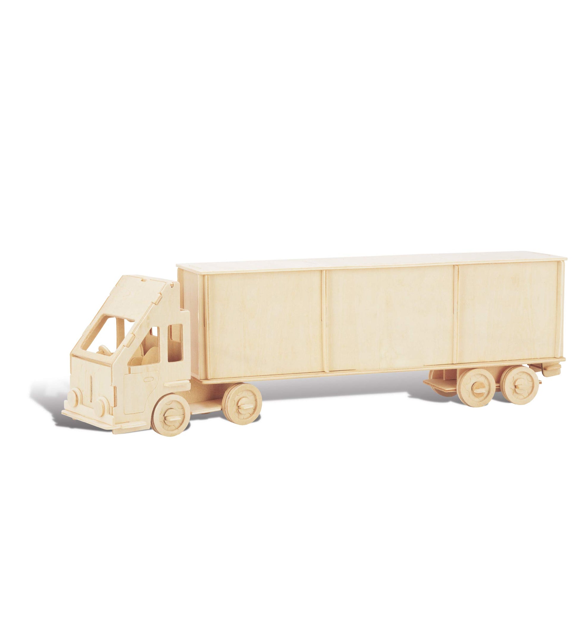 Puzzled 3D Puzzle Semi Truck Wood Craft Construction Model Kit, Fun Unique & Educational DIY Wooden Toy Assemble Model Unfinished Crafting Hobby - WoodArtSupply