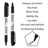 Shuttle Art Permanent Markers Bundle, 30 Pack Black and 30 Pack Blue Permanent Marker set,Fine Point, Works on Plastic,Wood,Stone,Metal and Glass for Shuttle Art