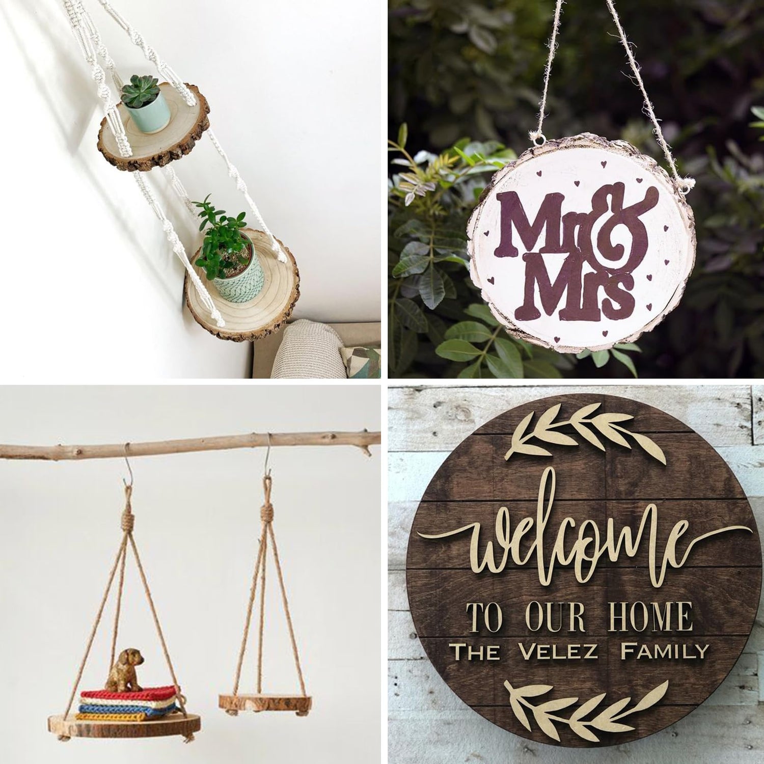 Lemonfilter Natural Wood Slices Craft Wood Kit Wooden Circles Unfinished Log Wooden Rounds for Arts Crafts Wedding Christmas DIY Projects (20-22CM) Lemonfilter