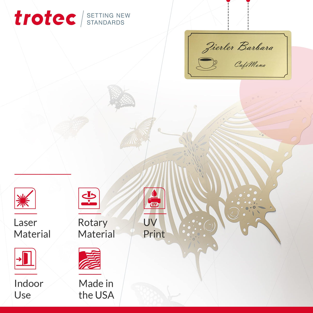 Trotec | Thin Acrylic Sheet | 4 Pcs | Aluminum/Black | Matte, Gloss & Brushed Metal Finish | 24.25”x12”x 1/50” | 2 Ply | Acrylic Panels for Laser TROTEC