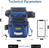 FASITE Tool Pouch Belt, 8-POCKET Professional Small Electrical Maintenance Work Pouch Bag, Technician's Tool Holder Work Organizer with Adjustable FASITE