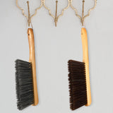 2 Pieces Wooden Bench Brushes Fireplace Brush Horse Hair Bench Brush Soft Bristles Long Wood Handle Dust Brush for Hearth Tidy Car Home Workshop Patelai