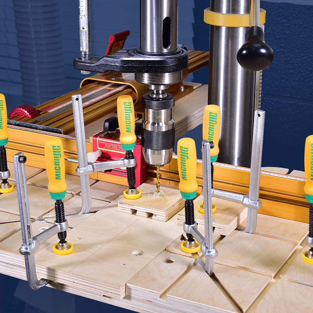 MICROJIG GRR-RIPPER DVC-538K2 Match Fit Dovetail Clamps, Yellow/Green MICRO JIG