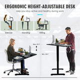 COSTWAY L Shaped Electric Adjustable Desk, L-Shaped Standing Computer Desk w/Splice Tabletop, 2 Hooks & Rolling Casters, Sit-Stand Corner Desk w/ 4 COSTWAY