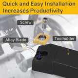 JOOGTO Indexable Lathe Turning Tool 21Pcs Kit 3/8'' 10mm Shank 7Pcs Metal Lathe Tools Holder Set with 14Pcs Turning Inserts for Turning Grooving Joogto