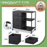 DEVAISE 3 Drawer Mobile File Cabinet, Rolling Printer Stand with Open Storage Shelf, Fabric Lateral Filing Cabinet fits A4 or Letter Size for Home DEVAISE