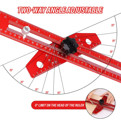 Woodworking Scriber Marking Line Ruler T Type Woodworking Ruler 13 inch Layout and Measuring Tools Precision Marking T-Ruler Positioning