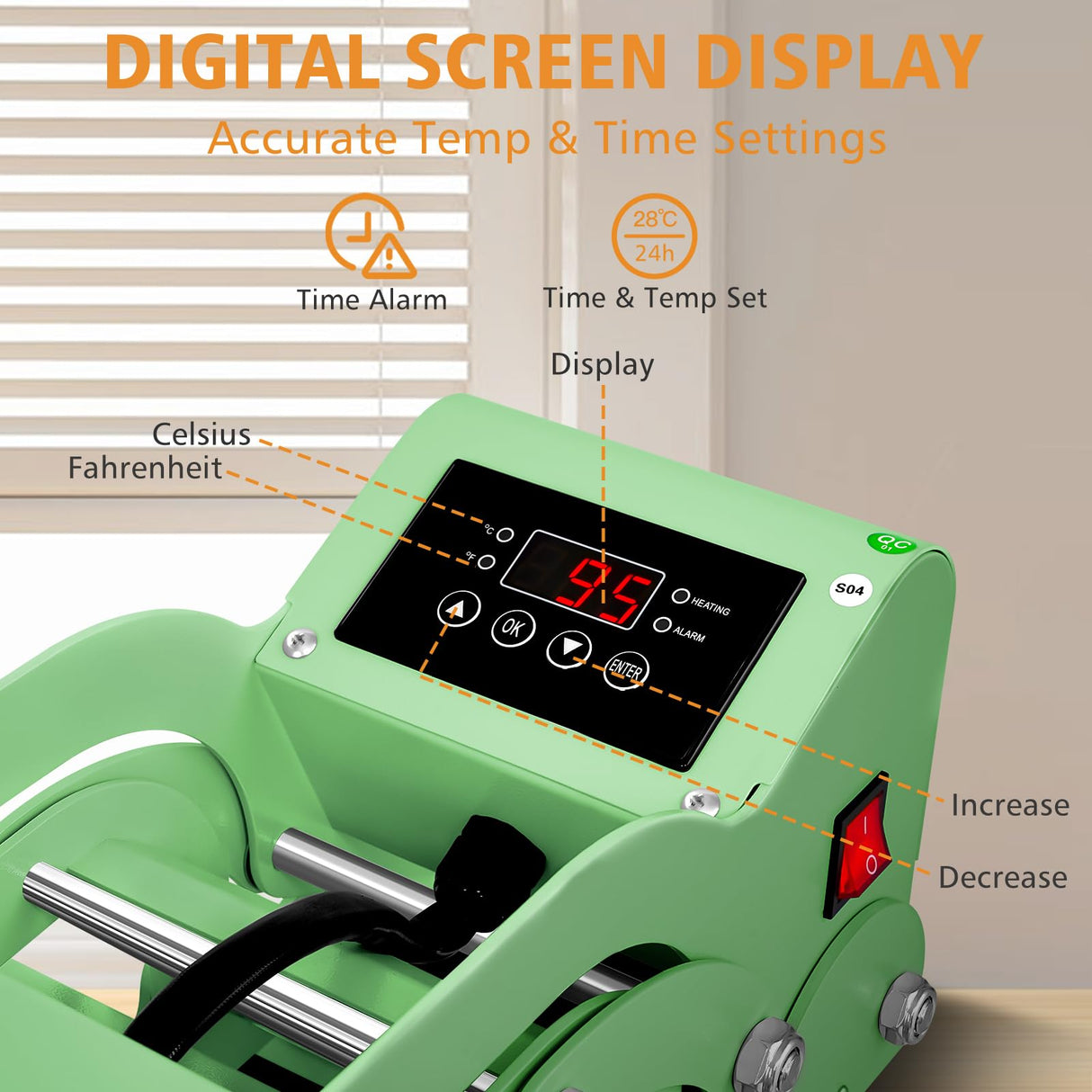 UOKRR Clamshell Heat Press Machine for T Shirts,15" x 15" Portable Heat Press for Sublimation/HTV(Heat Vinyl Transfer)-with Pressure Knob for Home UOKRR