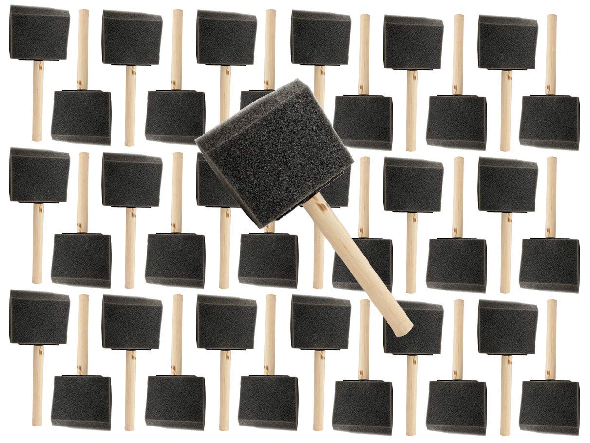 Pro Grade - Foam Brushes - 3 Inch - 36 Piece Poly Foam Brush Set Pro Grade