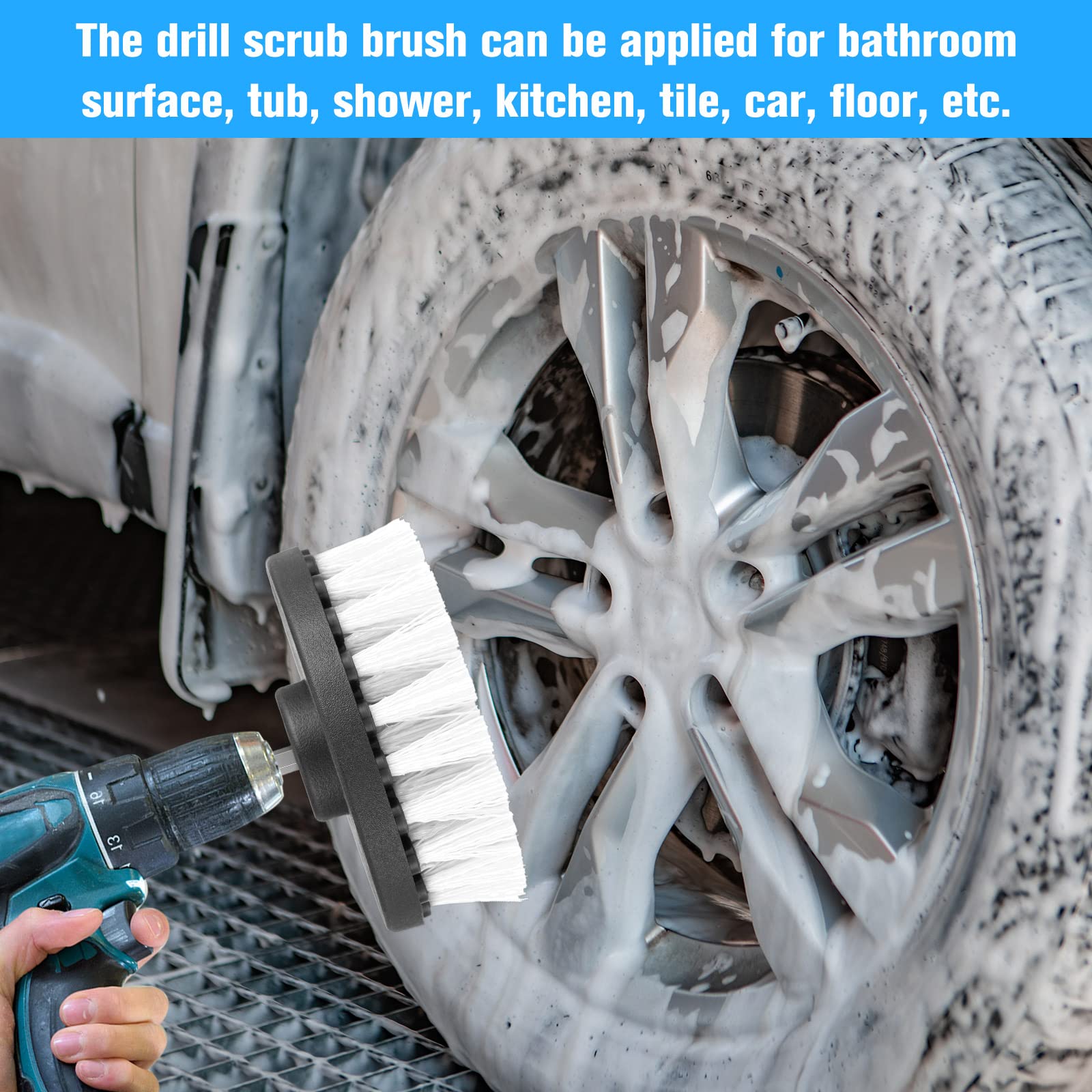 Drill Brush Attachment Power Scrubber Cleaning Kit Multi Purpose Drill Brush Set Drill Scrubber Brush Kit Cleaning Brushes for Drill Bathroom - WoodArtSupply