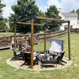 Antsky Stainless Steel 3-Way Right Angle Corner Pergola Bracket with Screws for 4x4 Inch(Actual: 3.5x3.5 Inch) Wood Beams，Pergola/Gazebo Kit (4 Pack) Antsky