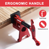 FASTORS Wood Clamps 2-Pack 3/4 Inch Pipe Clamps for Woodworking Heavy Duty with 2 Sets Pads, Install 3/4"Pipes for Use as Bar Clamps Red FASTORS