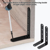 HOME MASTER HARDWARE Heavy Duty Black Steel L Corner Brace,4 Pack Shelf Bracket,5" x 3" Right Angle Bracket,Black Metal L Brackets for Shelves Wood HOME MASTER HARDWARE