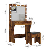 Vanity Desk with Mirror and Lights, Vanity Set Makeup Vanity Table with Adjustable Lights One Drawer Storage Makeup Table with Stool Vanity Desk for Panana