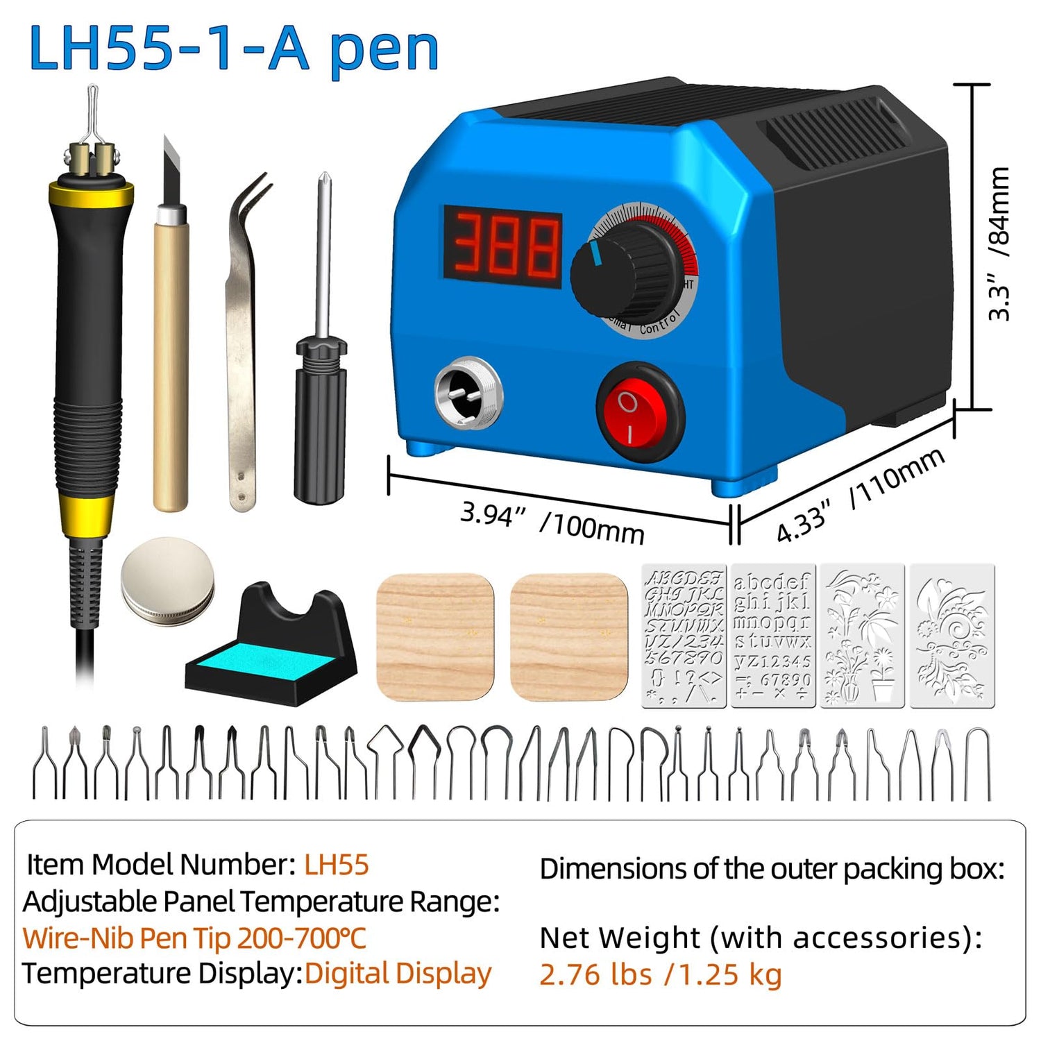 Wood Burning Kit,Wood Burning Tool,Digitally Adjustable Temperature Wood Burner Kit,Professional Wood Burner Tool Kit for Adults Beginners FIRElood