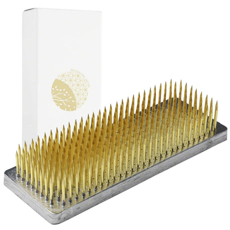 Wazakura Japanese Ikebana Kenzan Long Rectangular Flower Holder 4.7" (120mm), Made in Japan Floral Arranging Pin Frog Tool - (4.7" (120mm) Long Wazakura