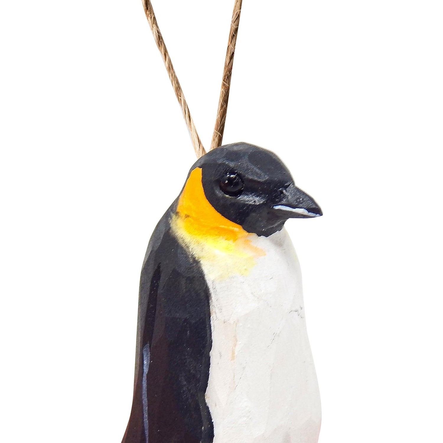 Selsela Penguin Wood Ornament Hanging Animal Figurine Handmade Carved Decoration Selsela