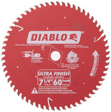 Freud D0760A Diablo 7-1/4" x 60-Tooth Ultra Fine Finishing Circular Saw Blade with 5/8" Arbor and Diamond Knockout Single Blade Freud