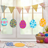 Tmflexe Eggs Shape 50Pcs Unfinished Wooden Easter Ornaments DIY Craft Present-Tmflexe 50-Pack Paintable Blank Natural Eggs Cutouts Hanging Wood Tmflexe