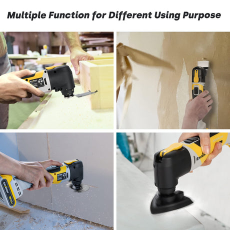 ENVENTOR Cordless Oscillating Tool, 20V Brushless Oscillating Multitool Kit with 6 Variable Speed, 4° Oscillation Angle, 28 pcs Accessories, Fast Enventor
