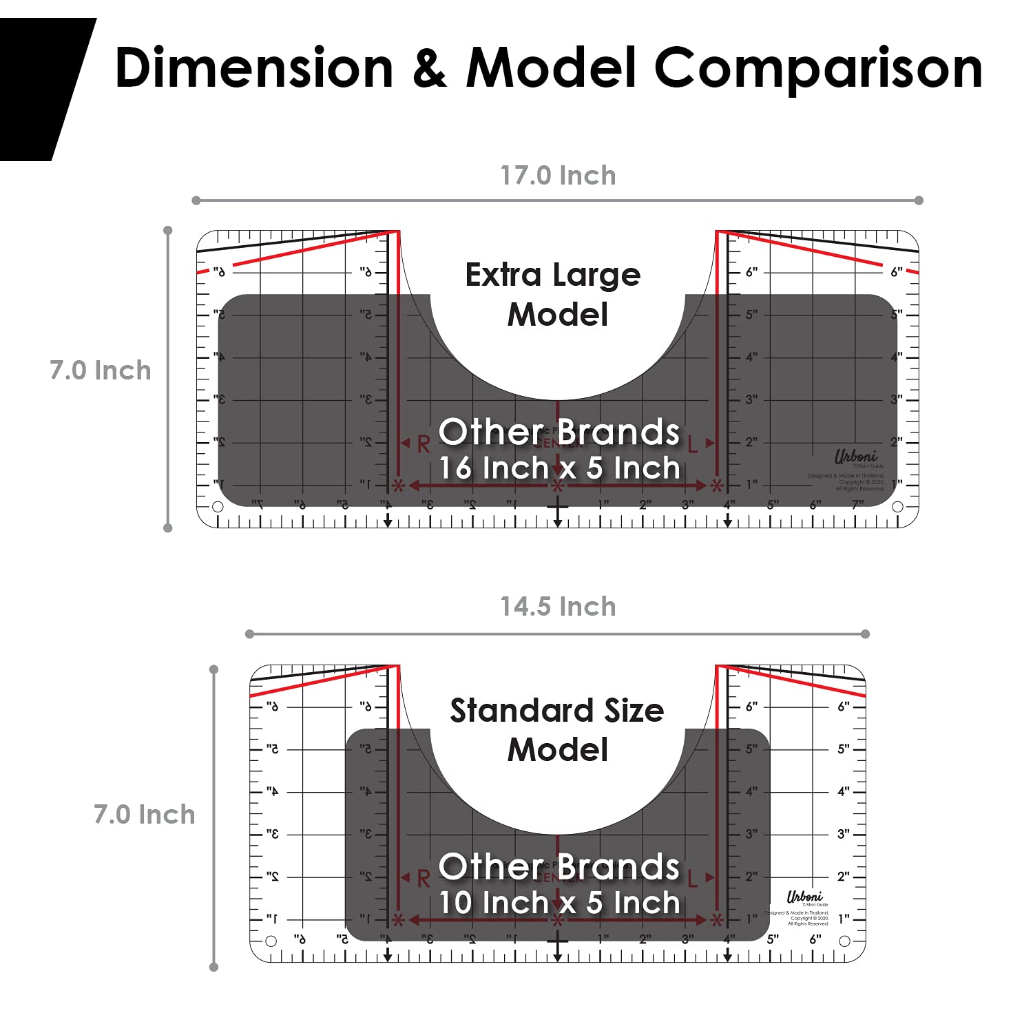 Standard Size - Tshirt Ruler Guide for Vinyl Alignment, T Shirt Rulers to Center Designs, T Shirt Ruler Alignment Tool Placement, Tshirt Guide Ruler - WoodArtSupply