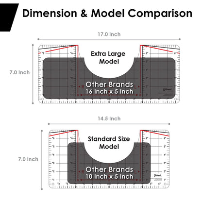 Standard Size - Tshirt Ruler Guide for Vinyl Alignment, T Shirt Rulers to Center Designs, T Shirt Ruler Alignment Tool Placement, Tshirt Guide Ruler - WoodArtSupply