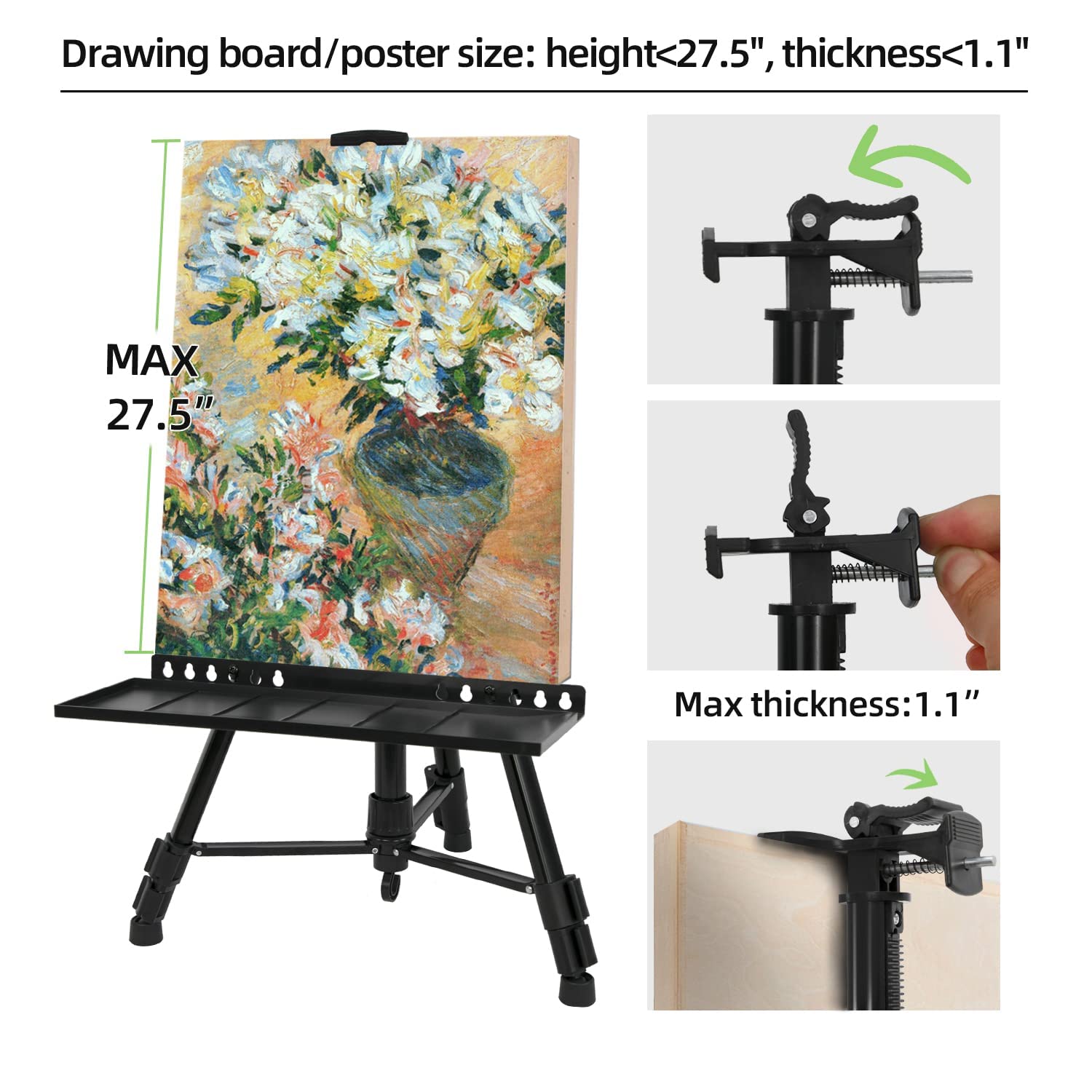 NewZeal Artist Easel Stand Painting Stand Art Easel, 20"to 61" Art Easel for Painting Canvase & Displaying, Aluminum Adjustable Height Display Tripod Newzealkids