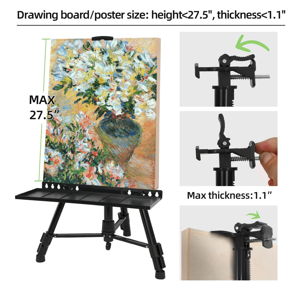 NewZeal Artist Easel Stand Painting Stand Art Easel, 20"to 61" Art Easel for Painting Canvase & Displaying, Aluminum Adjustable Height Display Tripod Newzealkids