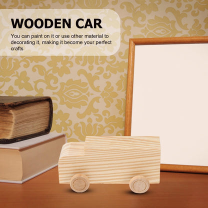 SUPVOX Kids Truck Toys 4pcs Unfinished Wooden Cars Unpainted Wood Ornamet Car Toys for DIY Craft Painting Art Project Kids Car Toys - WoodArtSupply