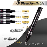 LET'S RESIN 6Pcs Mirror Chrome Markers,3 Sizes Available Metallic Permanent Markers(Fine,Chisel,Round) with Large Barrel,High-gloss Silver & Gold LET'S RESIN