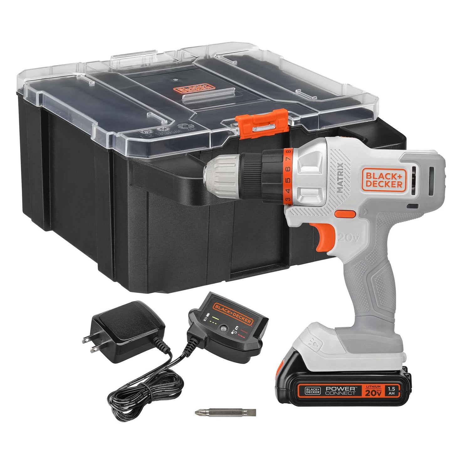 BLACK+DECKER BLACK+DECKER MATRIX 20V MAX* Drill Kit with Storage Case (BDCDMT120WCSTFF) BLACK+DECKER