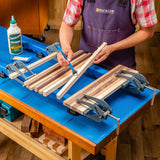 Deluxe Single Panel Clamps w/Scissor Couplers - Adjustable Clamp for Table & Benchtops - 4-Way Pressure Steel Clamps for Flat Panels & Flush Joints ROCKLER