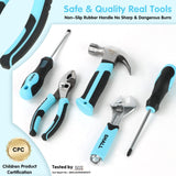 SHALL 26-Piece Kids Size Tool Set, Real Tools Kit for Kids with 12" Tool Bag, Safety Certified Children Learning Tool Set with Hand Tools for Boys & SHALL