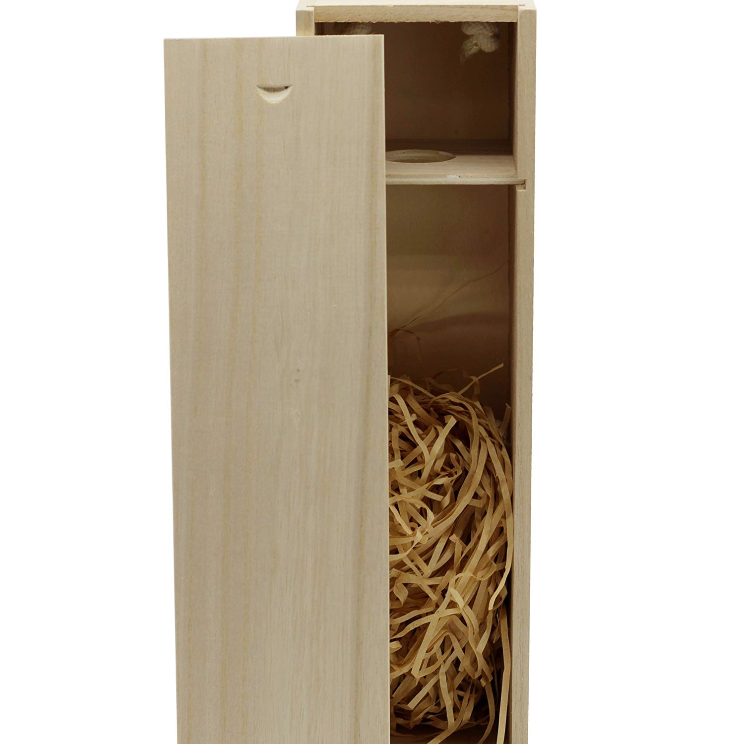 Creative Hobbies Wooden Wine, Liquor Bottle Box, Single Wine Bottle Wood Storage Gift Box with Rope Carry Handle for Birthday Party, Housewarming, Creative Hobbies