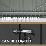 Devoko Outdoor Storage Shed 5.8 x 3.3 FT Metal Trash Shed Waterproof Outside Storage with Lid Chain Hydraulic Gas Rod for Trash Can Toys Weeding Devoko