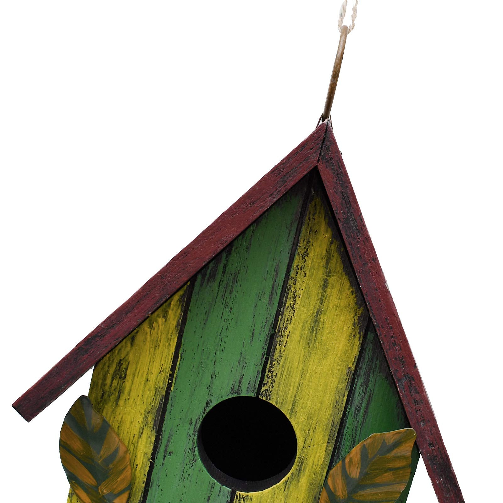 Wooden Bird Houses for Outside Hanging Garden Patio Decorative Bird Houses Outdoor Hand Painted Birdhouse for Small Bird Finch Cardinal Hummingbird - WoodArtSupply