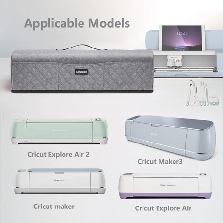 AMOIGEE Dust Cover for Cricut Explore Air 2, Cricut Maker,Cricut Explore 3,Cricut Maker, Maker Cover With Pockets for Cricut Accessories and Supplies AMOIGEE